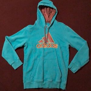 Adidas Hoodie. Teal/Blue. Size Medium